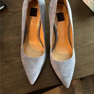White House Black Market Women's Blue Suede Heels